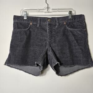 Gap Gray Corduroy Cut Off Raw Hem Stretch Shorts Size 10